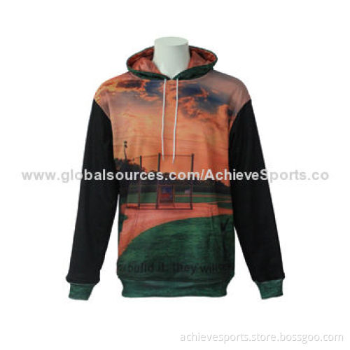 Customized Pullover Hoodies/Sweatshirt, Made of 100% Polyester, OEM Services Provided